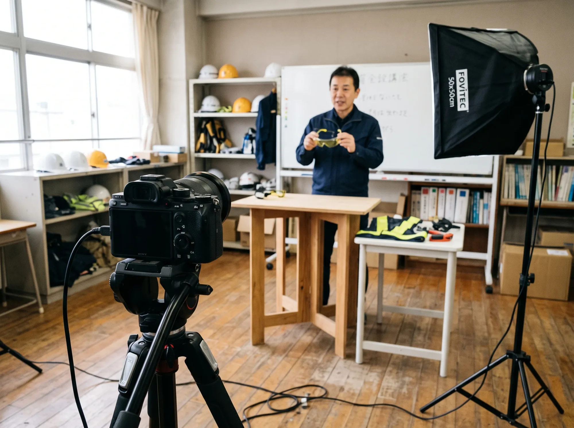 教育動画を制作するスタッフ