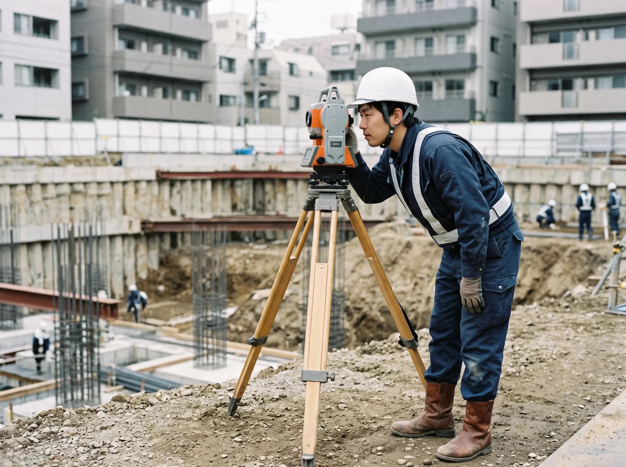 建築現場を確認する技術者